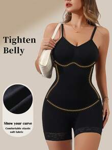 1pc Women Seamless Slimming Shaping Bodysuit, Full Body Shaping, Waist Cincher - Black - View 3