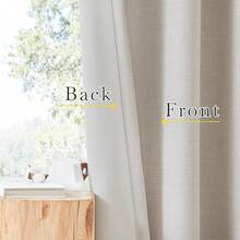 2025  Bedroom Curtains 2 Panels Sets Faux Linen Textured, Pinch Pleated Room Darkening Light/Heat Blocking Window Drapes Thermal Insulated For Living Room, Angora, W50 X L108, 2 Panels - 安哥拉 - 查看 6