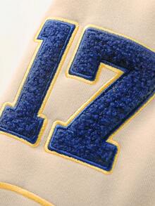 Men's Autumn/Winter New Letter Embroidered Baseball Long Sleeve Jacket - Blue - View 6