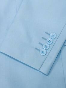 I FineLong Men's Business Suit, 2 Pieces Set Including Jacket And Pants, Pockets Unopened - Baby Blue - View 5