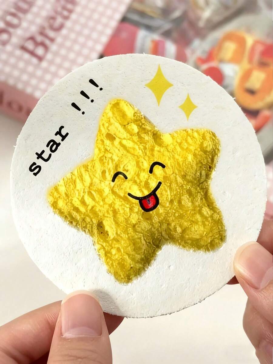 3D Sponge Canvas Three-Dimensional Round Board Paper, Foam Expansion Art Craft Paper, Diy Painting Sponge Compressed Foam Texture Painting Creative And Interesting Paper Art, Suitable For Friends Party Making, Christmas, School, Office, Family Activities Interaction, Emotional Communication, Companionship, Painting Art Fun - White - View 1