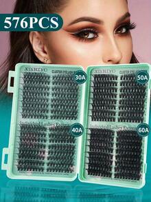 640/576/432pcs Faux Mink Eyelash Clusters, High Capacity, 30D-160D Curly D-Curl, 8-18mm, DIY Eyelash Clusters, Natural Look, Thick & Long, Ultra Soft & Lightweight, Reusable, Individual Segment Lashes, Eyelash Extension Kit, Suitable For Home Or Outdoor Use, Applicable For Daily Life, Wedding, Date, Party, Music Festival, Travel, Spring Occasions. Eyelash Cluster Set, Eyelashes, False Eyelashes - D - 查看 7