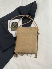 Bolsa Transversal Feminina Com Franjas, Nova Bolsa Transversal Para Outono/Inverno Com Franjas, Bolsa Pequena Quadrada Para Celular E Carteira, Bolsa Feminina Com Detalhes Em Metal E Rebites, Bolsa De Ombro Feminina Para Meninas, Ideal Para Ir Ao Trabalho, Fazer Compras, Fotografar, Presente De Natal, Bolsa Pequena Feminina Popular