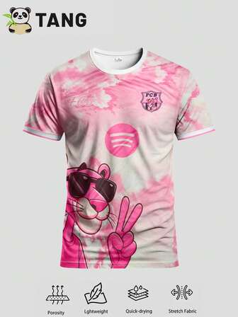 Sudadera de fútbol edición especial de leopardo rosa del Barcelona y cómoda parte superior deportiva de cuello redondo, adecuada para partidos, entrenamiento de fútbol, uso casual y vacaciones, regalo