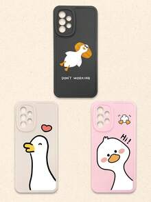 3个可爱卡通鸭子图案软硅胶手机壳，兼容和Galaxy智能手机 - 彩色 - 查看 37