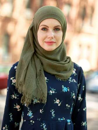 1 pieza Pañuelo musulmán árabe conservador de unicolor, pañuelo casual suave para protección solar en la playa, adecuado para uso diario