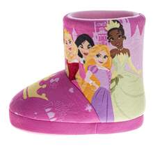 Disney Princess Belle, , Jasmine And  Girls' Booties Warm, Fluffy, And Fun House Slippers (Toddler / Little Kid) - 粉色 - 查看 3