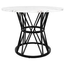 Round Dining Table (76cm), Kitchen Dining Table, Round Coffee Table For 4 People, Suitable For Dining Room, Living Room, Elegant Metal Table Legs, MDF Wood Tabletop, Gold - Black + MDF - View 8