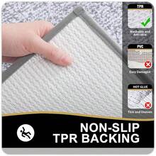 OLANLY Toilet Rugs U-Shaped 24x20, Extra Soft And Absorbent Microfiber Bathroom Rugs, Non-Slip, Machine Wash Dry, Pl 11ush Shaggy Contour Bath Mats For Toilet Base (Grey And White){Inchcolor_nameinch:InchGreyandWhiteinch,Inchsize_nameinch:Inch24\Inchx20\InchContourRuginch} - 灰白 - 查看 6