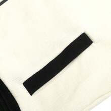 Adidas 女士休闲三叶草夹克，针织立领运动外套 - 乳白色 - 查看 5