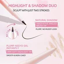 J.M.C.Y 二合一眉笔兼高光刷，新手友好 - #01 SOFT NUDE APRICOT (MATTE) - 查看 5