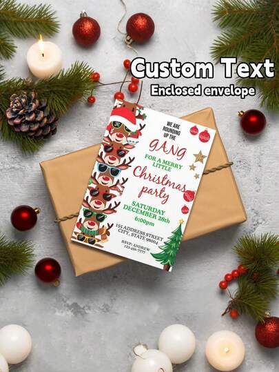 10/20/30/40/50 piezas Tarjetas de felicitación de Navidad personalizadas (con sobres), Tarjetas de Navidad, Tarjetas de Navidad personalizadas, Tarjetas de vacaciones estilo bohemio, Tarjetas con sobres, Tarjetas de Navidad minimalistas, Feliz Navidad, Plantillas editables, Regalos personalizados, Tarjetas personalizadas, Tarjetas de Navidad, Tarjetas de invitación a la fiesta de Navidad