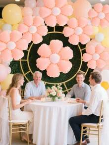 15个粉色向日葵铝箔气球，粉色雏菊气球，适用于生日、婚礼、周年纪念、求婚、情人节装饰、派对，室内外均可使用，营造氛围的装饰气球 - 彩色 - 查看 2