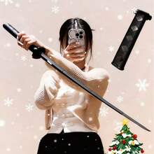 1/2pcs The Unisex Dressing Path Is Available In Black And Pink. It Features An Extendable Samurai Sword Made Of Pp Material And Is Suitable As A Festive Dressing Prop Halloween