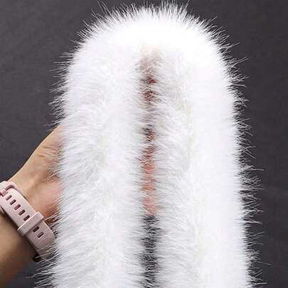 1pc 100cm Multicolor Artificial Fur Ribbon Fluffy Fluffy Trims Tapes, Luxurious Faux Artificial Fur Trim Strip, Soft Plush Sewing Edge For DIY Costume And Craft Decorations, Ideal For Traditional Attire And Holiday Embellishments, DIY Costume Accessory, Decorative Edge, Soft Fur Strip, Best For Christmas For Garment Edge Shoes Plush Sewing Decor Accessories