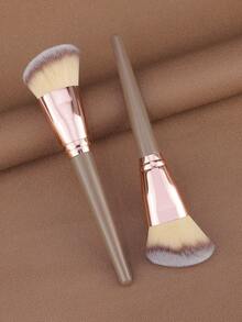 1/2 专业化妆刷套装，高级合成粉底刷混合散粉锥歌舞伎粉底化妆刷化妆品涂抹器 - 彩色 - 查看 1