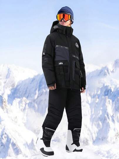 Set de 2 piezas Estilo novio Ropa deportiva y de exterior para hombres, Traje de esquí profesional y de entretenimiento estilo novio para hombres, Parte superior Bottomor HX5592 Conjuntos de esquí