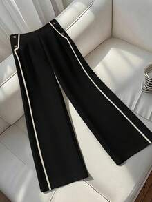 2025秋冬女士直筒裤，高腰宽松休闲裤，优雅妈妈套装裤