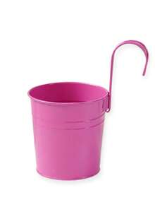 1 Peça Vaso de Flores de Ferro Suspenso para Cerca, Varanda, Jardim, Decoração Doméstica, Suporte de Flores com Ganchos Removíveis, Preto, Multicor