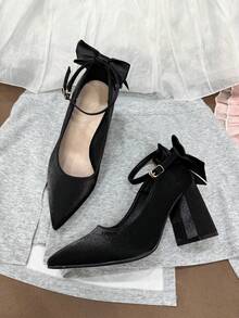 Stile principessa, nuovi tacchi basic in materiale morbido e confortevole, adatti per ragazze, ideali per feste ed eventi, per tutte le stagioni - nero - Visualizzare 8