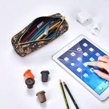 Mushrooms Snails Butterflies Leather Pencil Case Zipper Pen Cosmetic Holder Pouch Stationery Bag School, Work, Office - Mẫu nấm - Xem 6