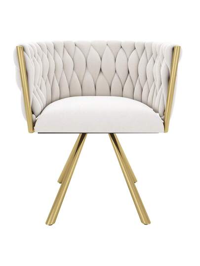 Dressing Chair, Piece, Luxe Swivel Bedroom Leisure Four Metal Support Legs, Roze view 3