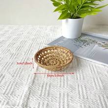 1/2 pièces Panier tressé en rotin creux d'automne, panier de rangement d'ustensiles en rotin tressé, panier de rangement rond minimaliste pour la maison - Multicolore - Voir 10