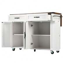 Mobilne wyspy magazynowe - Biały + MDF - Zobacz 8