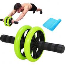 Rueda para Abdominales, AB Roller Wheel con Doble Ruedas, Rodillo de Desarrollo de Fuerza Central de Cuerpo, Equipo de Entrenamiento de Músculos con Mango Antideslizante y Tapete para Gym Casa - 1 - Ver 8