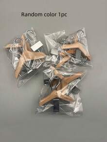 1pc/2pcs Mini Wooden Clothes Hanger With Stainless Steel Clips - Kids Clothes Hanger Clips, Wardrobe Organizer, Versatile Use For Baby Clothes, Towels, Hats, Pet Clothes, Gloves And Other Small Items, Pet Clothes Hanger - Random Color - View 13