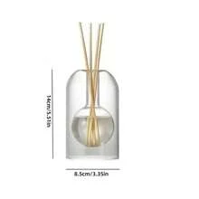 1pc Minimalist High-End Creative Double-Layer Glass Aroma Diffuser Bottle, Transparent Flameless Fragrance Bottle (Aroma Sticks In Random Color)