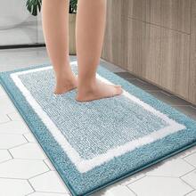 Bathroom Rugs 30x20, Extra Soft And Absorbent Microfiber Bath Mat, Non-Slip, Machine Washable, Quick Dry Shaggy Bath Carpet, Suitable For Bathroom Floor, Tub, Shower (Medium, Light Blue){Inchcolor_nameinch:InchLightBlueandWhiteinch,Inchsize_nameinch:Inch30\Inchx20\Inchinch} - 淺藍和白 - 查看 7