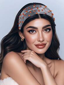 1 Piece Women's Sparkling Rhinestone Wide Headband Baroque Headband Bridal Wedding Party Headdress Graduation Gift Simple Elegant Casual Summer Vacation Hair Accessories