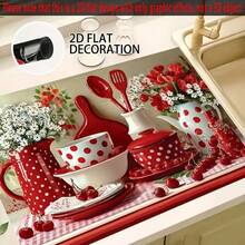 1pc Red Polka Dot Stove Protector - Non-Slip Kitchen Appliance Cover, Fits Electric/Oven/Stove, Multipurpose Washer/Dryer Mat & Mouse Pad, Easy-Clean Surface (28.3x20.5in) - Decorative Kitchen Decor, Playful Design, Sturdy Construction - 52公分*72公分/20.47吋*28.35英寸 - 查看 6