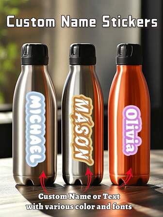 10 Pcs Vibrant Actual-Shaped Custom Name And Text Stickers, 5 Colors Available Including Rose-Red, Lavender, Macaron-Blue, Khaki And Dark-Chocolate, Various Fonts Available, Iridescent Laser Effect Available, Back To School Fashion, Multi-Functional, Durable, Ornamental, Reusable, Exquisite, Stylish, High-Quality, Colorful, Modern, Custom, Personalized, Unique, For Valentine's Day, For Mother's Day, For Birthdays, For Father's Day, For Graduation, For Weddings, For Housewarming