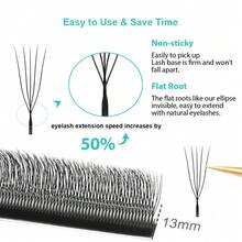 LASHINE 1 Box 12 Rows U-Shaped YY 3D 4D 5D U-Shaped Eyelash Extensions, 0.07mm U-Shaped Lashes, Ultra Soft Parallel Pre-Fanned Lashes, D Curl, Makeup Tools, Professional Salon Wholesale - D - View 5