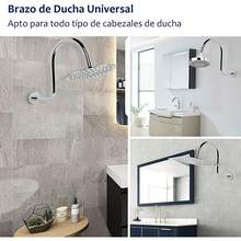 COMVIDA 13 Pulgadas de Ducha Cabeza Brazo de Extensión con Chapeton en Forma de S de Alta Extensión,Brazo y Chapetón de Acero Inoxidable para Regadera de Ducha,CV-50040 - Níquel Cepillado1-34CM - Ver 9