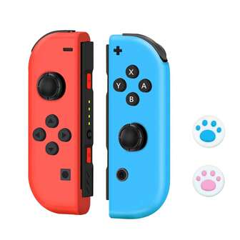 Wireless Switch Joypad Controllers Compatible With Switch/OLED, Support Wake-Up And 6-Axis Motion Sensing, With Joystick Cap(Orange&Blue)