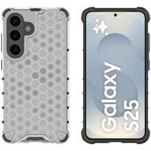 DABUNA Funda para Case Uso Rudo Cuatro Esquinas Engrosada Transparente Carcasa Protectora de Cámara,Resistirse Caer Colmena PC Cover(Galaxy S25) - Tipo 1 - Ver 2