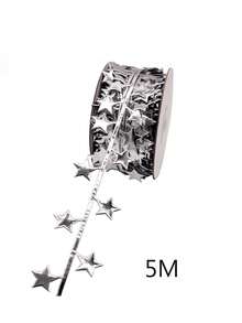 1 ROLLO de Hilo de corona de estrellas doradas, cinta decorativa de 393,7 pulgadas para festivales, adecuada para manualidades, empaquetado de regalos y decoración del Día de San Valentín, cinta de joyería de moda, cinta de empaquetado de cajas de regalo, decoración diaria