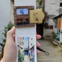 8/15格迷你胡桃木旅行调色盘套装，口袋艺术家水彩旅行套装，便携式木质网格颜料盒，适用于水彩、水粉、石头、玻璃、陶瓷、金属、木材等材质的调色盘套装，丙烯颜料创意礼品之选，返校季母亲节礼物，2026年艺术用品文具套装，适合艺术家、学生和青少年。 - 套裝 - 查看 10