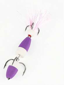 1pc Large Soft Fishing Lure, Saltwater Foam Fake Bait, Outdoor Fishing Swinging Wobble Bass Lure, Saltwater Trolling Lifelike Fishing Lure, Foam Hook Soft Bait, Triple Hook Fake Bait Rig - Multicolor - View 9