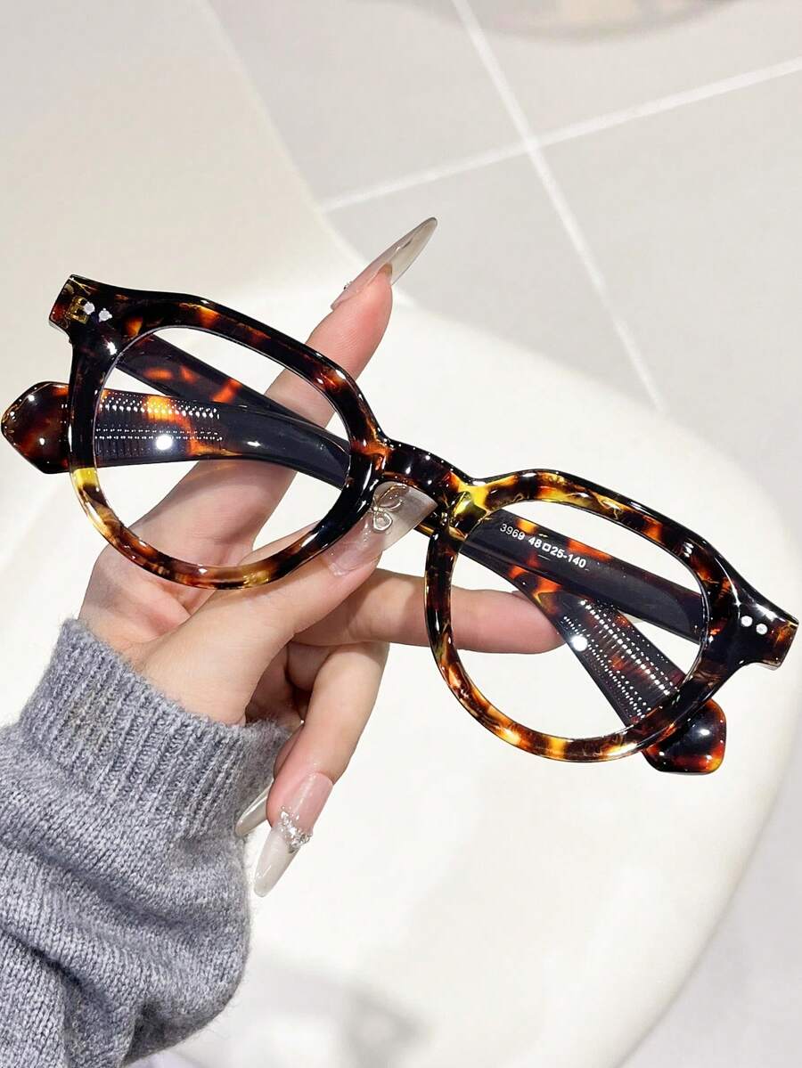 1 Pair Women's Decorative Glasses, Cute Academic Style Non-Prescription Glasses - Multicolor - View 1