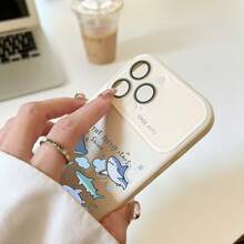 [Nuevo producto] Funda protectora para smartphone con diseño de tiburón de dibujos animados azul. Compatible con phone 17 Pro, 17 Pro, 17, 16 Pro, 15, 14 y 13 Pro/Plus. Lente completa. Combinación de colores mejorada. Disponible en 6 colores. Teléfono - rosa - Ver 5