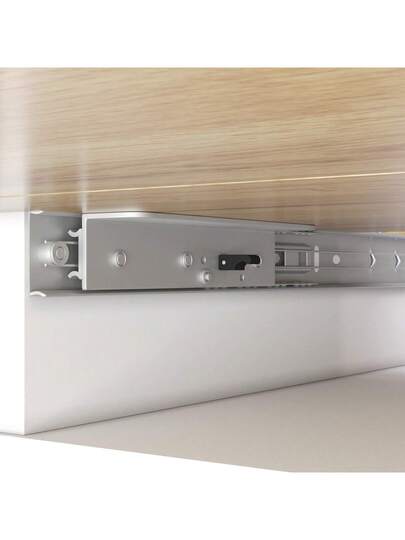 Telescopic Dining Tafel (110 140*80cm), Folding Kitchen People, Extendable Table, Space Saving Living Room, Three Shelves, Zwart view 2