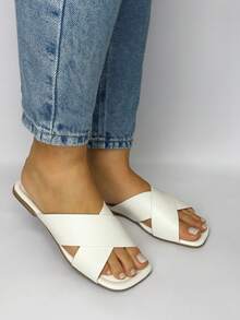 Women's Flat Sandal With Crossed Strap X Modern - 白色 - 查看 3