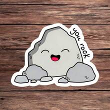 1PC You Rock Vinyl Sticker, Funny Cute Pet Rock Decal, Encouraging Laptop Sticker, Motivational Peel & Stick Water Bottle Decal, Cheerful Pet Rock Tumbler Sticker, Uplifting Vinyl For Motivation, Perfect Gift For Encouragement Lovers, Waterproof Design For Laptop, Water Bottle, Tumbler, Ideal Present For Positive Humor And Inspiration - Multicolor - View 11