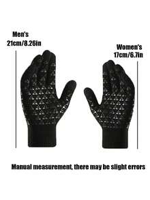 一双男女通用针织手套，保暖内衬，支持触屏操作，厚实防风，秋冬季骑行必备 - 彩色 - 查看 7