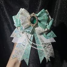 1pc Cute Decorative Bow Brooch, Handmade Pearl Chain DIY Finished Product, Otaku Idol Fan Cheering Stick, Cosplay Outfit Accessory, Lolita Bag Decoration - Multicolor - View 19