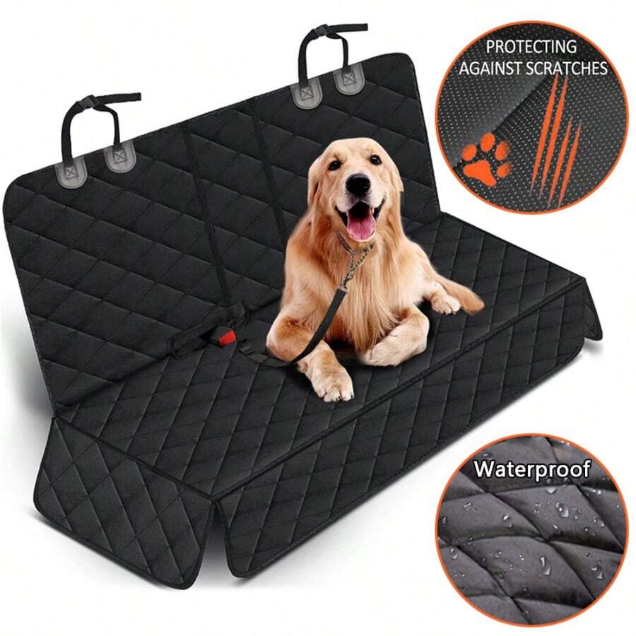 Dog Car Seat Cover, 100% Waterproof Bench Seat Cover Protector Scratch Proof Nonslip Durable Soft Pet Back Seat Covers For Cars Trucks & SUVs
